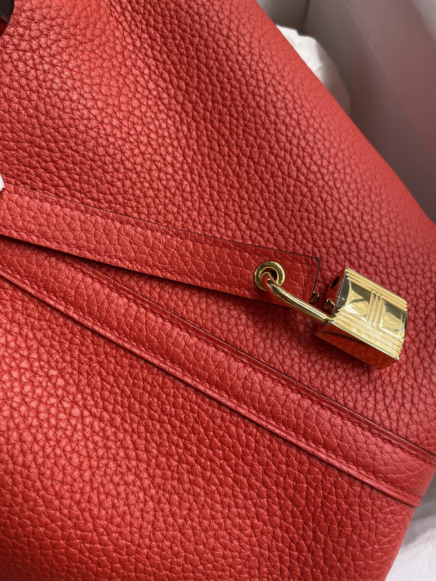 Hermes Picotin Lock 18 Bag In Red Clemence Leather